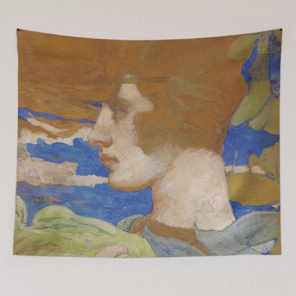 Item preview, Wind | David Forrester Wilson | 1930 Pre-Raphaelite Art designed and sold by CJET.