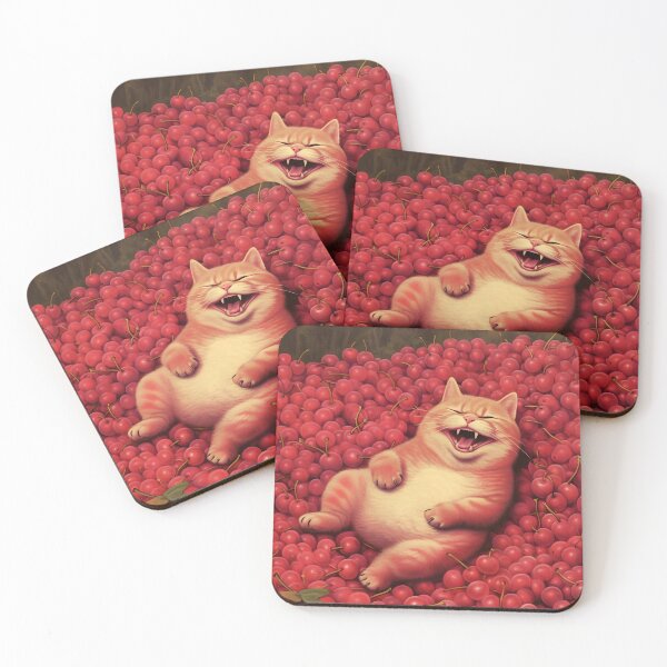 Item preview, Berrylicious Retro Whiskers: Kitschy Cats and Sweet Berries designed and sold by KittyStampedeCo.