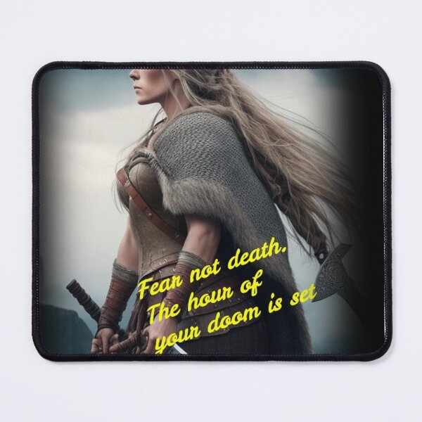 Item preview, Viking warrior woman with inspirational quote designed and sold by ElderWisdom.