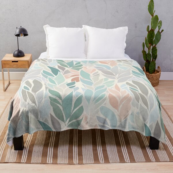 Item preview, Retro leaves art pattern in a clear soft pastel background designed and sold by imagenia.