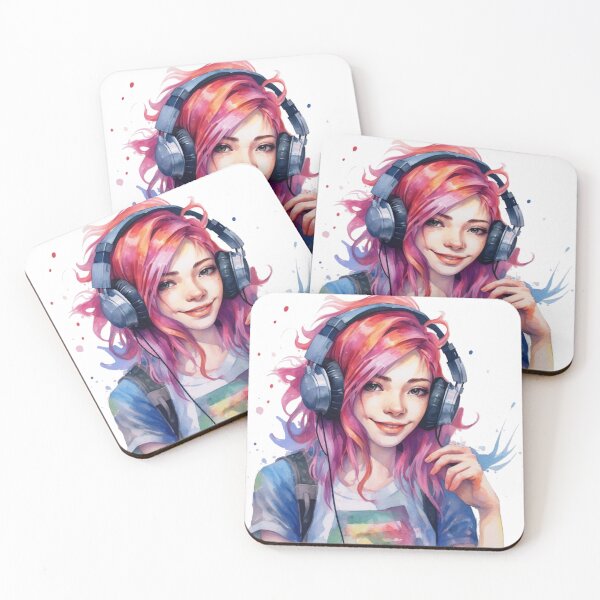 Item preview, Melodies of Joy: The Girl and Her Headphones designed and sold by modernaarte.