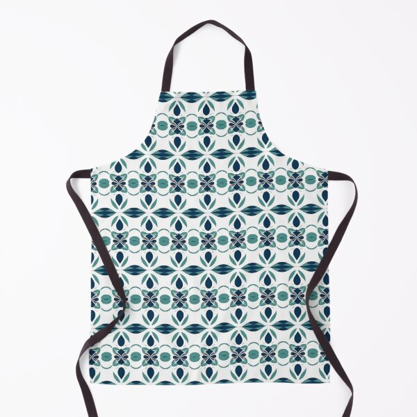 Artikelvorschau, Mediterran inspiriertes, nahtloses Musterdesign in Blaugrün, Marineblau und Weiß entworfen und verkauft von Eponine6.