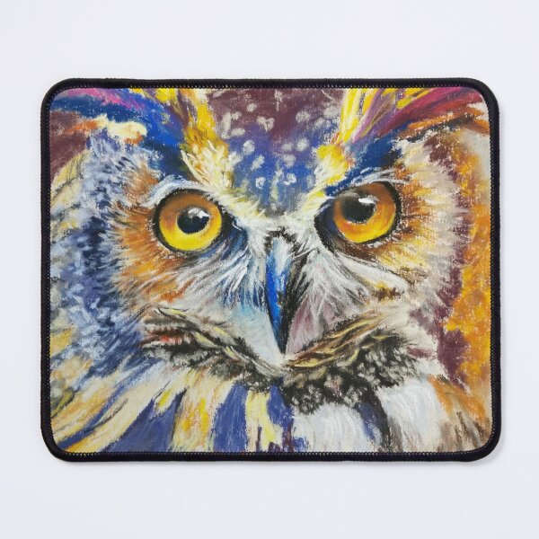 Item preview, Ludwig the Owl pastel painting, fashion and home accessories by Winnie Tam, Artist designed and sold by Winnie Tam.