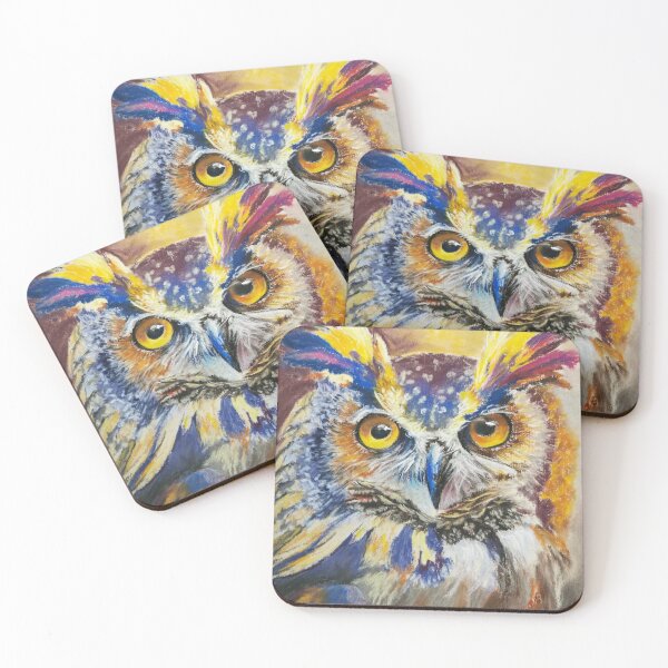 Item preview, Ludwig the Owl pastel painting, fashion and home accessories by Winnie Tam, Artist designed and sold by Winnie Tam.
