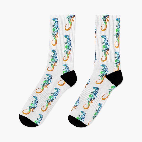 Item preview, Colorful lizard with tribal motif designed and sold by etherElric.