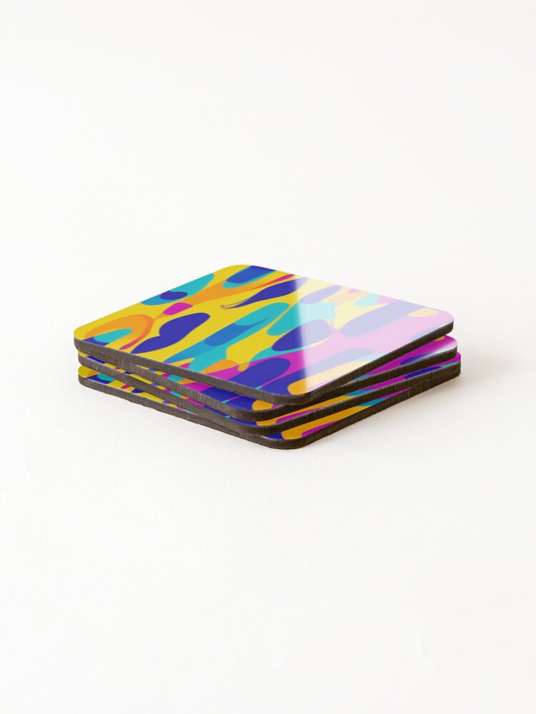 Thumbnail 4 of 5, Coasters (Set of 4), Abstract Colorful Pattern designed and sold by calibrit.