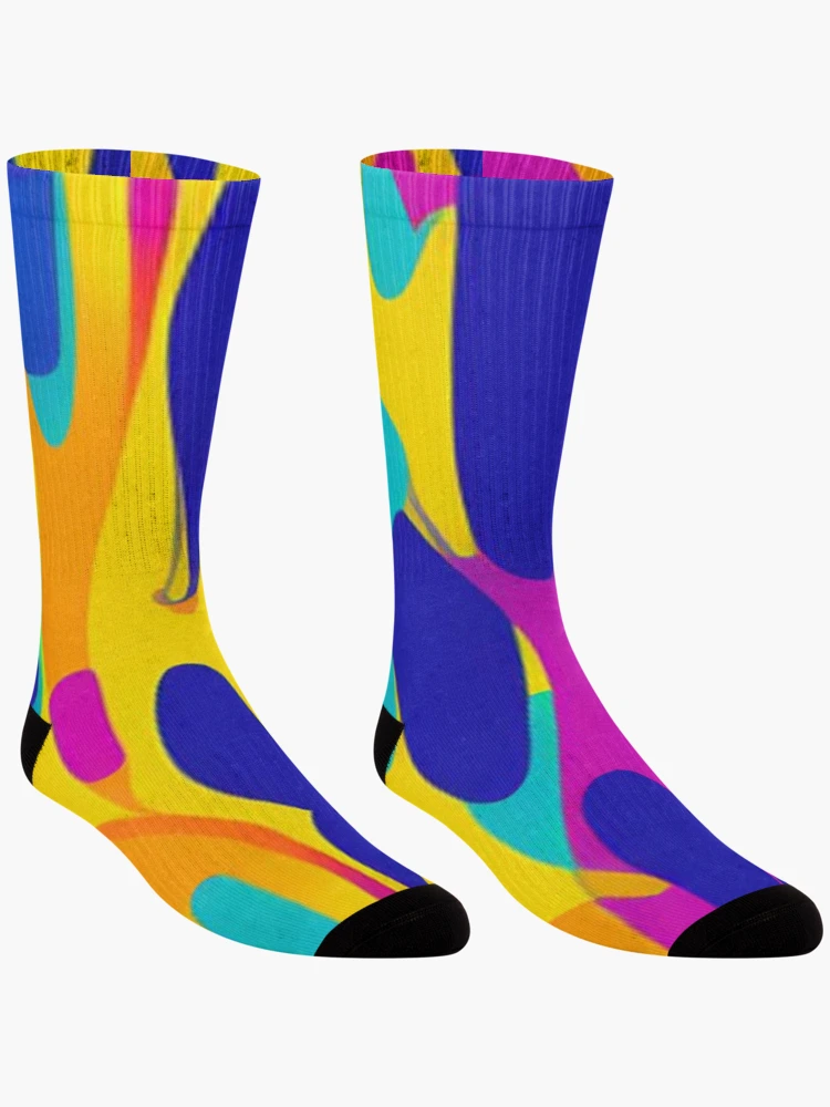 Thumbnail 3 of 5, Socks, Abstract Colorful Pattern designed and sold by calibrit.