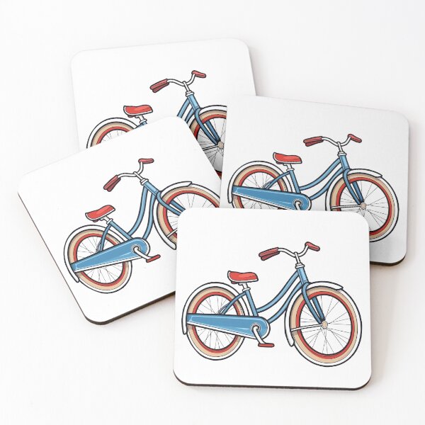 Item preview, Classic bike, colored bicycle cartoon style.  designed and sold by Pedal Canvas.