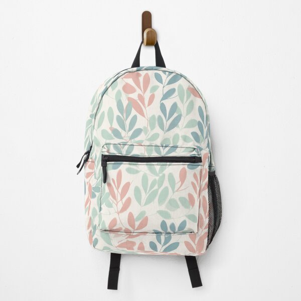 Item preview, Retro leaves art pattern in a white soft pastel background designed and sold by imagenia.