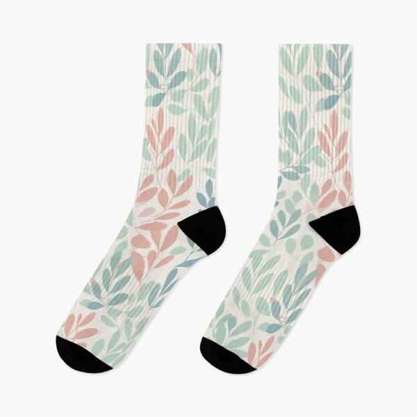 Item preview, Retro leaves art pattern in a white soft pastel background designed and sold by imagenia.