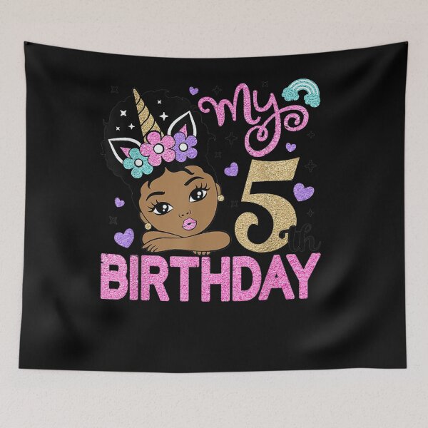 Item preview, Cute Peekaboo Girl My 5th Birthday Afro Puff Hair Princess designed and sold by Robert Hodges.