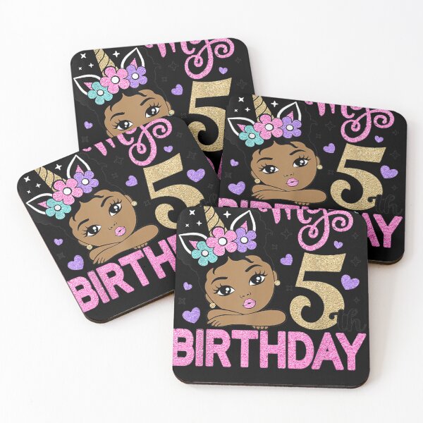 Item preview, Cute Peekaboo Girl My 5th Birthday Afro Puff Hair Princess designed and sold by Robert Hodges.