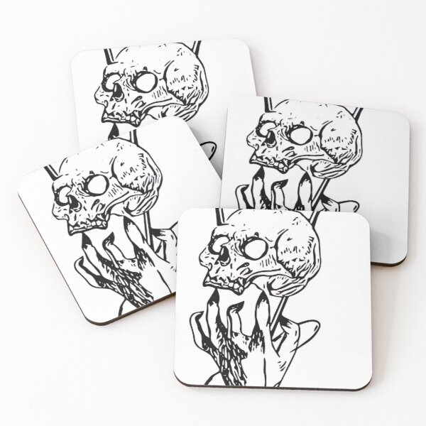 Item preview, Skull and hand in black and white. designed and sold by Jaomink.