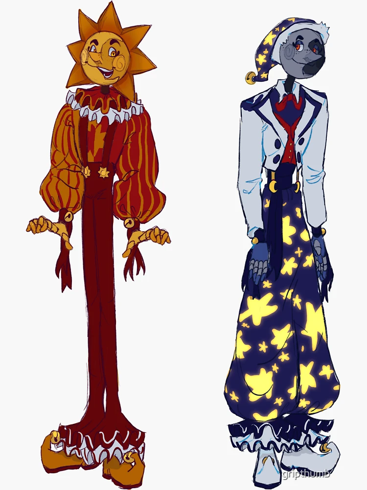 Me and Rin Wearing FNAF SB Sun and Moon Costumes by Smileheart110