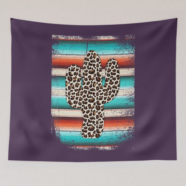 Item preview, Funny Leopard Cactus Serape Cactus print Turquoise 		 designed and sold by ycyplzfc74.