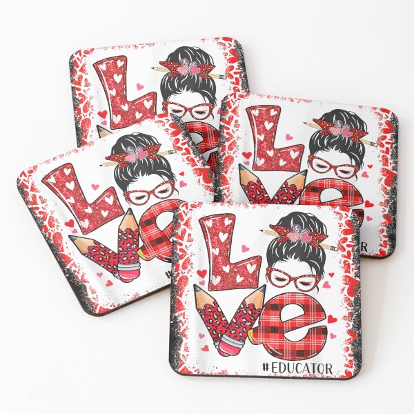 Item preview, Funny Love Messy Bun Educator Valentines Day Matching designed and sold by Sheba Thornton.