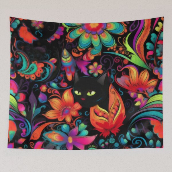 Item preview, Pretty Paisley Blossoms and Black Cat designed and sold by aginlow.