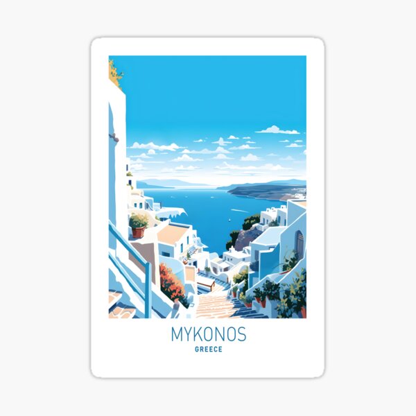 Vista previa del artículo con la obra «Arte mural de Mykonos», diseñado y vendido por SurfolioPrints.