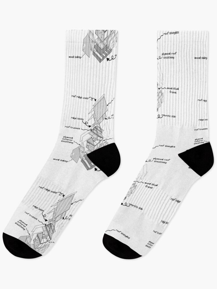 Thumbnail 1 of 5, Socks, How To Build A House designed and sold by bpatrickvoice.