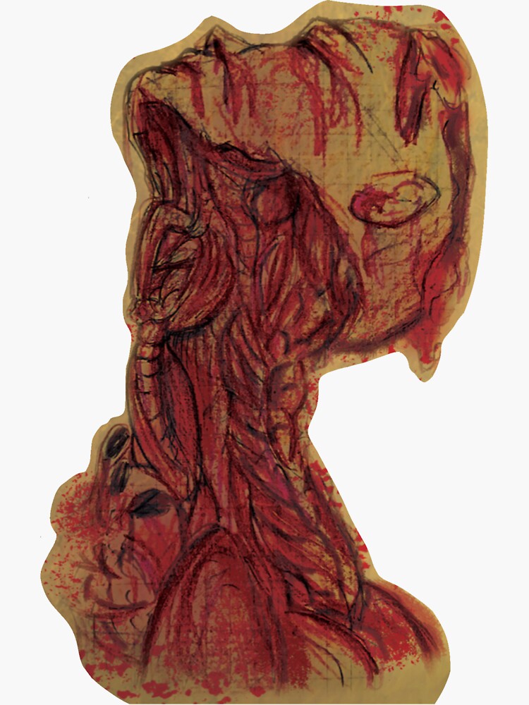 Thumbnail 3 of 3, Sticker, Old Anatomy (Neck) designed and sold by D00dleDucky.