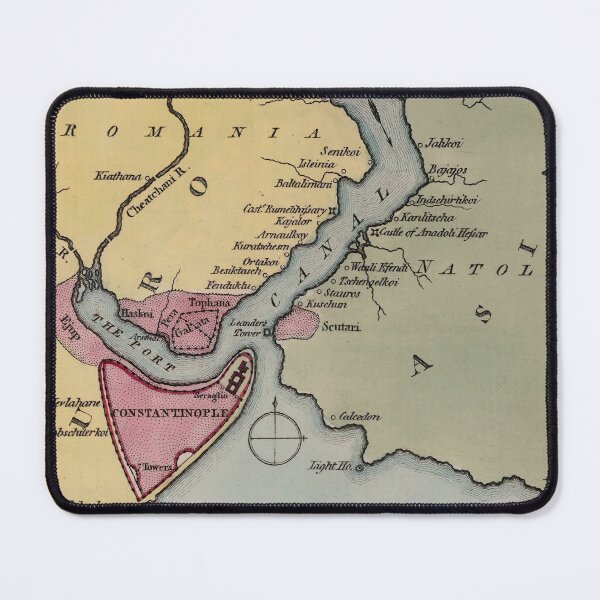 Item preview, Vintage Constantinople Turkey Port and Canal Map (1800) designed and sold by BravuraMedia.