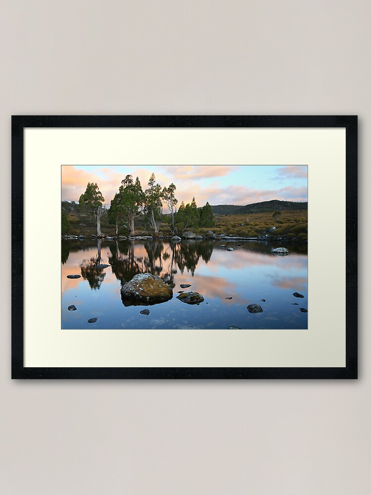 Framed Art Print, Tarn Reflections, Cradle Mountain National Park, Australia designed and sold by Michael Boniwell