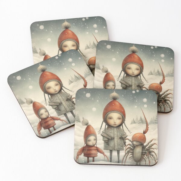 Item preview, Cute Crustacean Girls in the Snow designed and sold by Chip Barber.