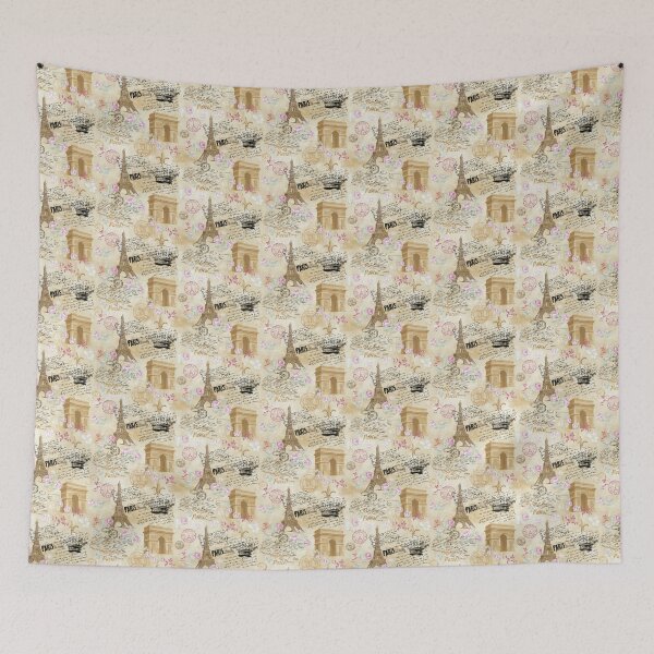 Item preview, French Paris France Eiffel Tower Vintage Pattern Design designed and sold by Draculaura2009.