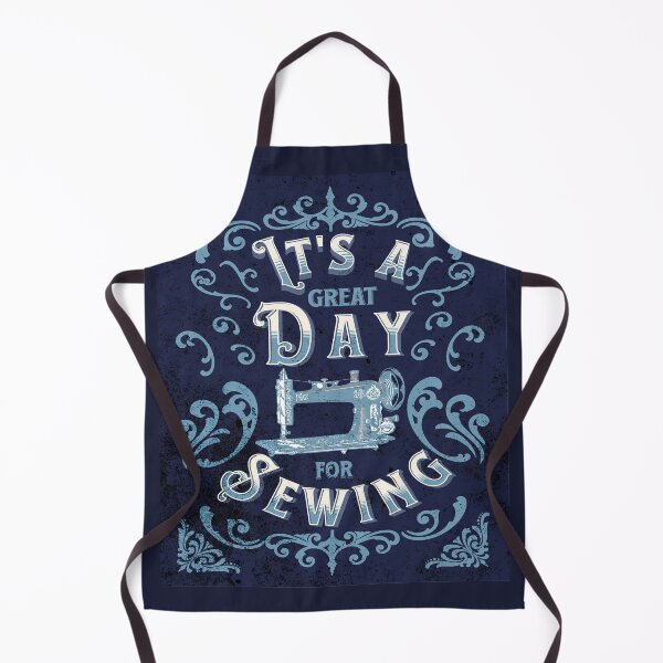 Item preview, It's a great day for sewing blue ornamental Victorian design elegant antique vintage sewing machine seamstress tailor gift designed and sold by MetalicBabe.