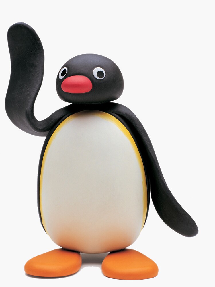 Imagen 3 de 3, Pegatina con la obra Pingu dice hola, diseñada y vendida por Skaloo.