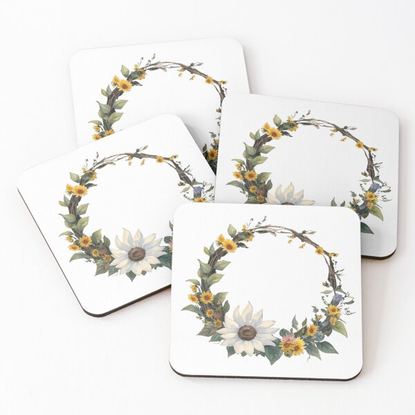 Item preview, Watercolor sunflower wreath frame designed and sold by Jayjaynaenae.