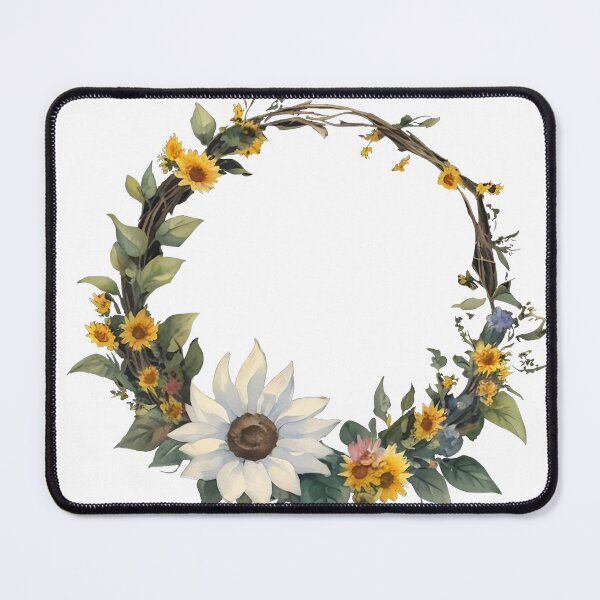 Item preview, Watercolor sunflower wreath frame designed and sold by Jayjaynaenae.
