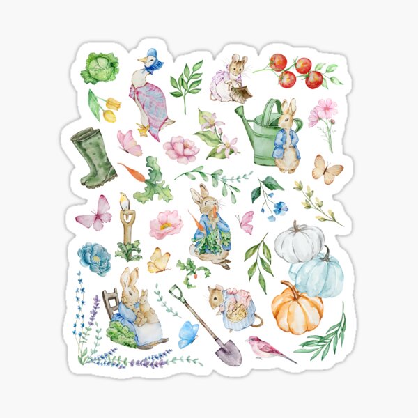 Nursery Characters, Peter Rabbit, Beatrix Potter Sticker for Sale by  SvetlanaArt