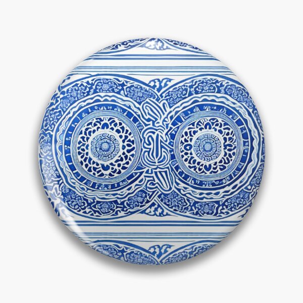 Item preview, Blue and white mandala swirl linograph folk art designed and sold by Earth Nature Creations.