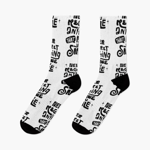 Item preview, Never regret anything that made you smile black and white quote designed and sold by lettersbysid.