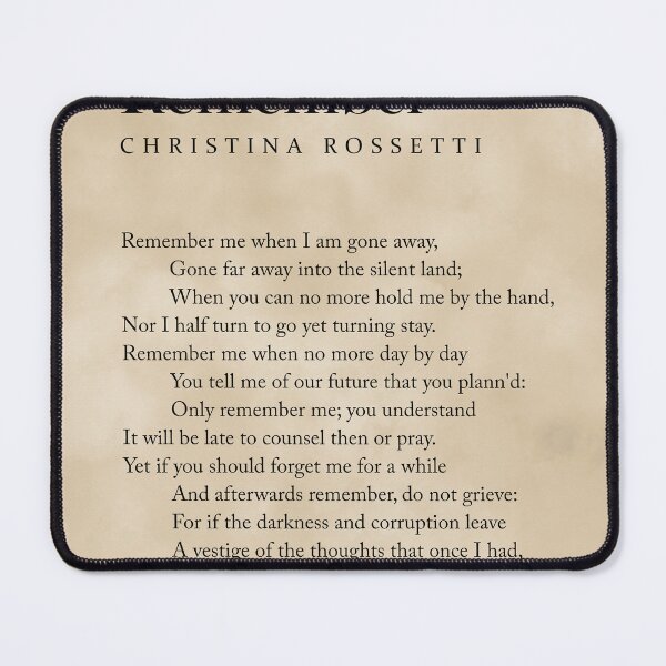 Item preview, Remember - Christina Rossetti Poem - Literature - Typography Print 2 - Vintage designed and sold by Studio Grafiikka.