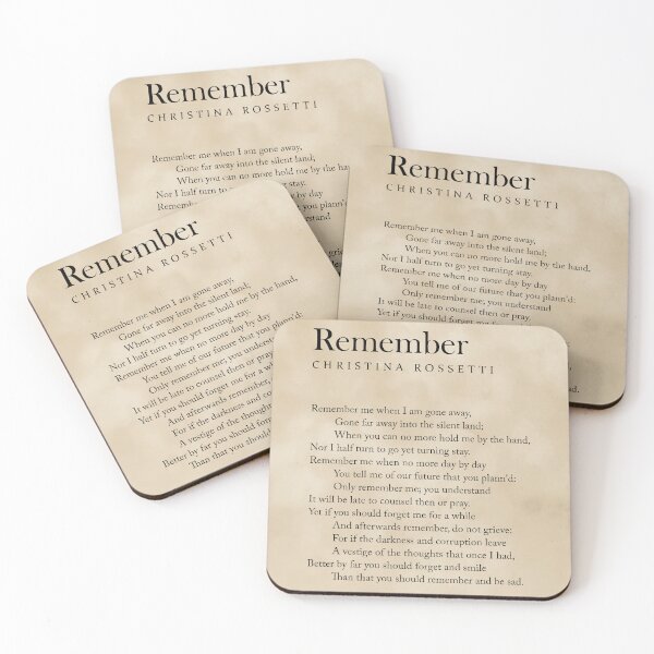 Artikelvorschau, Remember - Christina Rossetti Poem - Literature - Typography Print 2 - Vintage entworfen und verkauft von Studio Grafiikka.