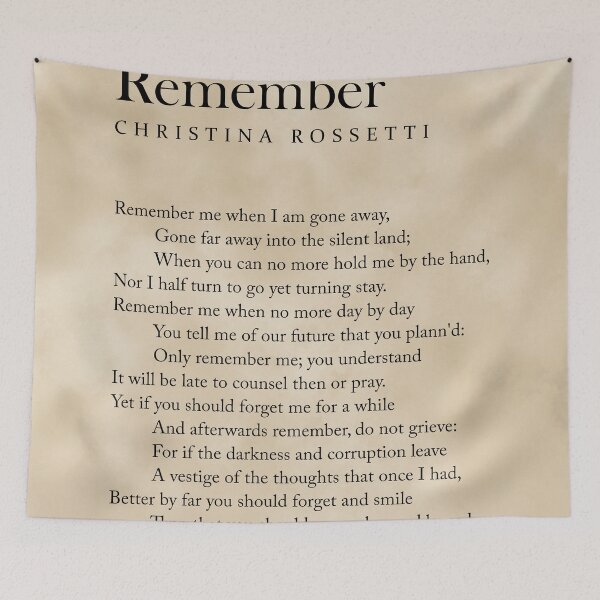 Artikelvorschau, Remember - Christina Rossetti Poem - Literature - Typography Print 2 - Vintage entworfen und verkauft von Studio Grafiikka.
