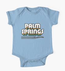 Palm Springs, California | Retro Stripes Short Sleeve Baby One-Piece
