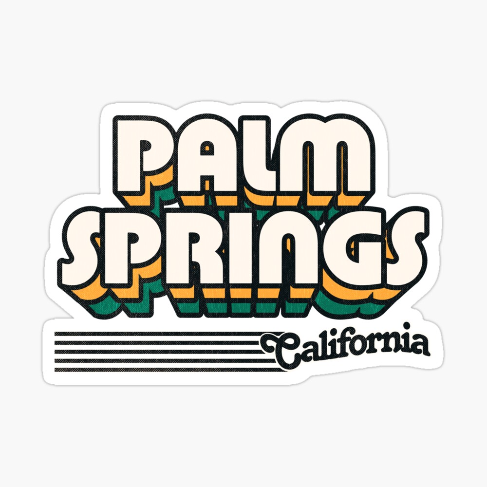 Palm Springs, California | Retro Stripes Sticker