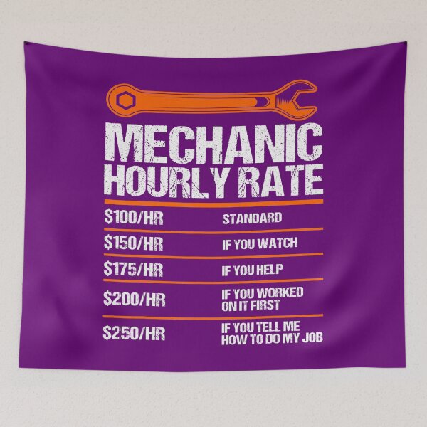 Item preview, Funny Mechanic Hourly Rate future mechanic 		 designed and sold by zcehwbyrvmg14.