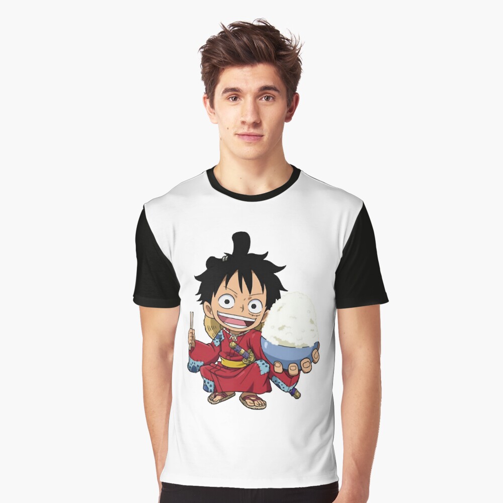 Monkey D. Luffy Wano Act Custom Anime Chibi One Piece T-Shirt -  Freedomdesign