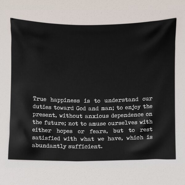Item preview, True Happiness - Seneca Quote - Literature - Typewriter Print - Black designed and sold by Studio Grafiikka.