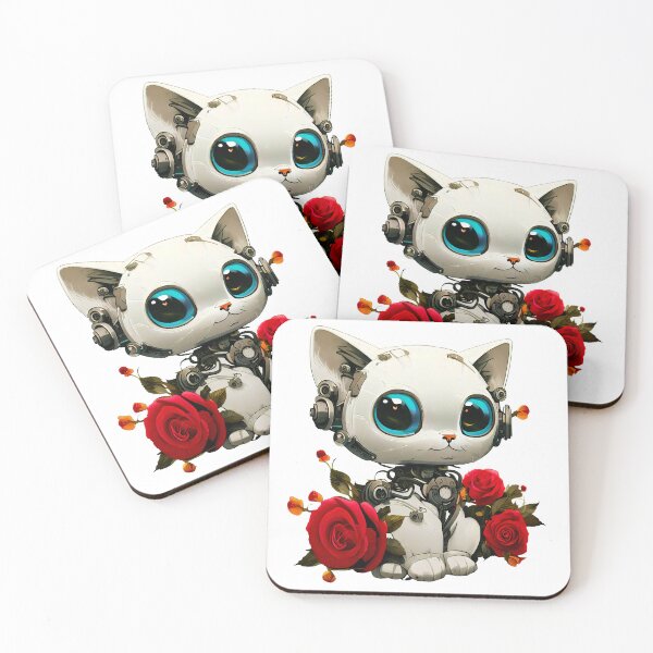 Item preview, Robo-Cat With Roses! designed and sold by kukamatsu.