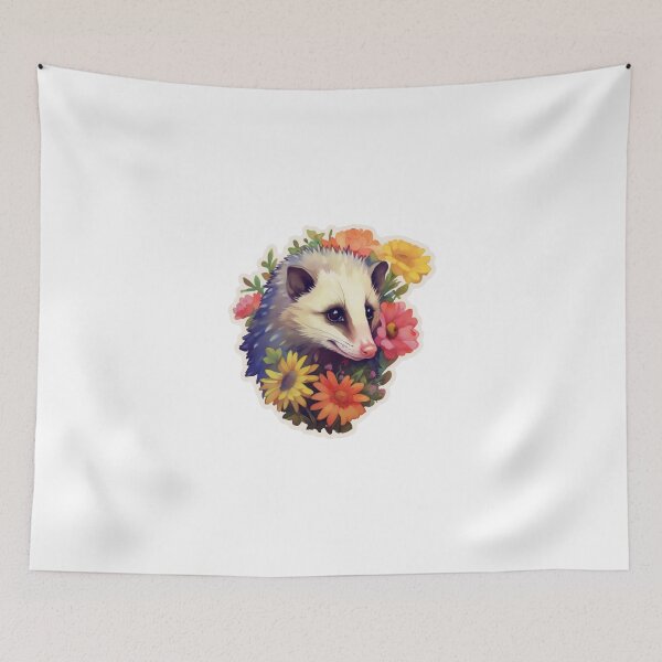 Item preview, Opossum in flowers designed and sold by CrittersHub.