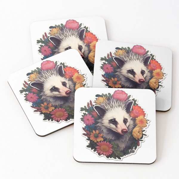 Item preview, Opossum in flowers designed and sold by CrittersHub.
