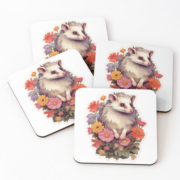 Item preview, Opossum in flowers designed and sold by CrittersHub.