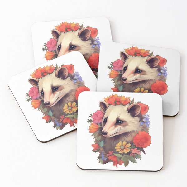 Item preview, Opossum in flowers designed and sold by CrittersHub.