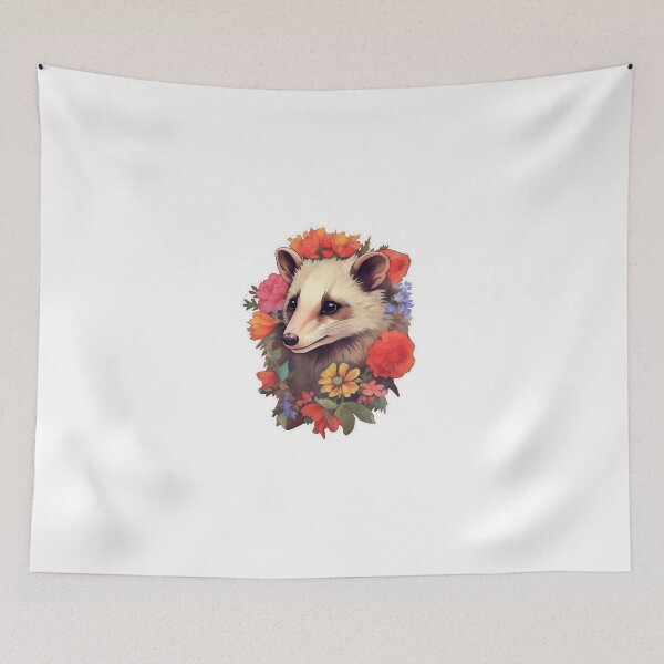 Item preview, Opossum in flowers designed and sold by CrittersHub.
