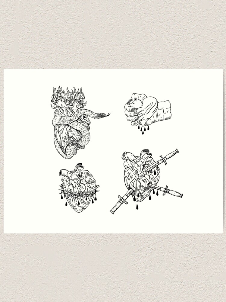Alternate view of Love is evil black & white. Art Print